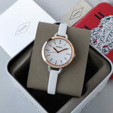  Shop Authentic Fossil Classic Minute White Dial White Leather Strap Watch for Women - BQ3328 - Luxxuri