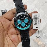  Shop Authentic Guess Odyssey Quartz Black Dial Black Leather Strap Watch For Men - W1108G5 - Luxxuri