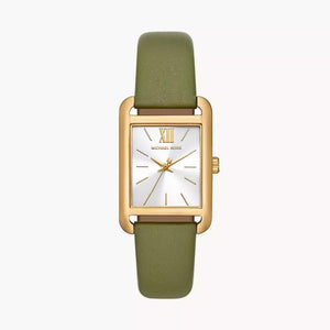  Shop Authentic Michael Kors Monroe Three-Hand Silver Dial Green Leather Strap Watch for Women - MKO1028 - Luxxuri