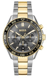Hugo Boss Runner Chronograph Grey Dial Two Tone Steel Strap Watch for Men - 1514144