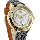 Tory Burch Classic Chronograph White Dial Grey Nylon Strap Watch for Women - TBW1035