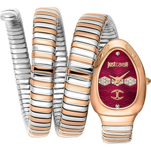 Just Cavalli Cosenza Red Dial Two Tone Steel Strap Watch for Women - JC1L232M0065