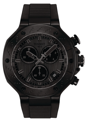 Tissot T-Race Chronograph Black Dial Black Rubber Strap Watch for Men - T141.417.37.061.00