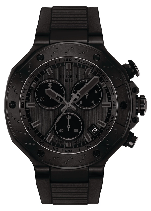 Tissot T-Race Chronograph Black Dial Black Rubber Strap Watch for Men - T141.417.37.061.00