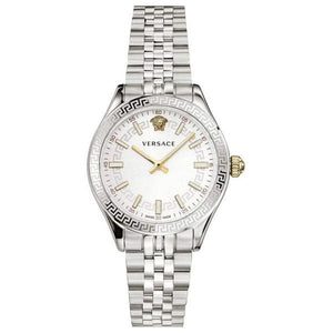  Shop Authentic Versace Hellenyium Quartz White Dial Silver Steel Strap Watch for Women - VEHU00320 - Luxxuri
