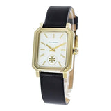 Tory Burch Robinson White Dial Black Leather Strap Watch for Women - TBW1504