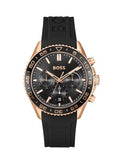 Hugo Boss Runner Chronograph Black Dial Black Silicone Strap Watch for Men - 1514168