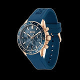 Hugo Boss Runner Chronograph Blue Dial Blue Silicone Strap Watch for Men - 1514169
