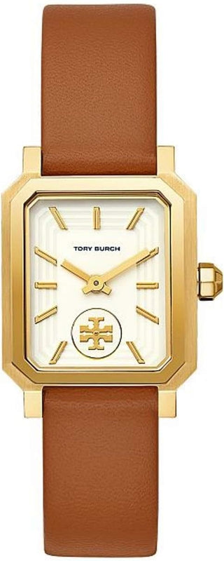 Tory Burch Robinson White Dial Brown Leather Strap Watch for Women - TBW1503