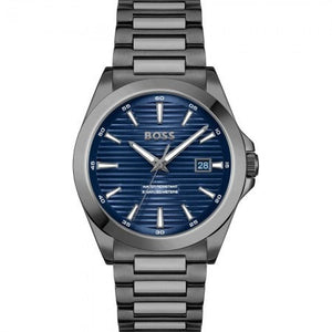 Hugo Boss Strike Blue Dial Gunmetal Grey Steel Strap Watch for Men - 1514175