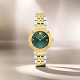  Shop Authentic Versace Daphnis Quartz Green Dial Two Tone Steel Strap Watch for Women - VEOCA0424 - Luxxuri