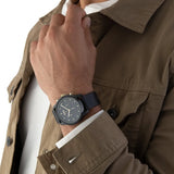  Shop Authentic Hugo Boss Trace Chronograph Black Dial Black Leather Strap Watch for Men - 1514003 - Luxxuri