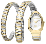 Just Cavalli Glam Evo 4 White Dial Two Tone Steel Strap Watch for Women - JC1L209M0065
