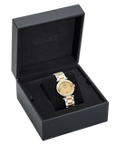  Shop Authentic Versace Reve Analog Gold Dial Two Tone Steel Strap Watch for Women - VE8B00324 - Luxxuri