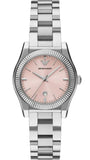 Emporio Armani Federica Pink Dial Silver Steel Strap Watch for Women - AR11658