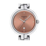 Tissot T-Lady Flamingo Diamonds Pink Dial Silver Steel Strap Watch for Women - T094.210.11.336.00