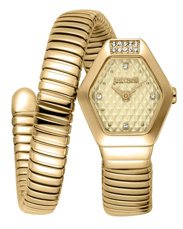 Just Cavalli Lunara Gold Dial Gold Steel Strap Watch for Women - JC1L397M0035
