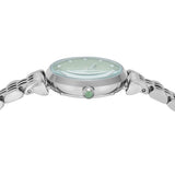 Emporio Armani Gianni T Bar Green Dial Silver Steel Strap Watch for Women - AR11667