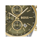 Hugo Boss Grand Prix Chronograph Grey Dial Two Tone Steel Strap Watch for Men - 1514252