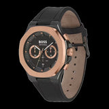  Shop Authentic Hugo Boss Taper Chronograph Black Dial Black Leather Strap Watch for Men - 1514089 - Luxxuri