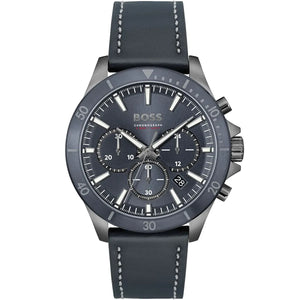  Shop Authentic Hugo Boss Troper Chronograph Blue Dial Blue Leather Strap Watch for Men - 1514056 - Luxxuri