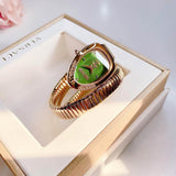 Just Cavalli Serpente Metallica Green Dial Gold Steel Strap Watch for Women - JC1L208M0045