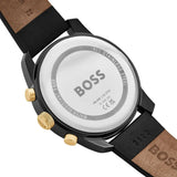  Shop Authentic Hugo Boss Trace Chronograph Black Dial Black Leather Strap Watch for Men - 1514003 - Luxxuri
