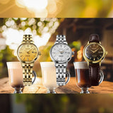 Seiko Presage Cocktail Time Automatic Diamonds White Dial Silver Steel Strap Watch for Women - SRE017J1