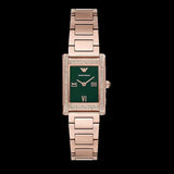 Emporio Armani Genni Green Dial Rose Gold Steel Strap Watch for Women - AR11641