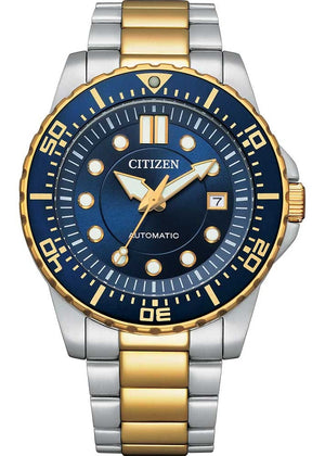 Citizen Mechanical Automatic Blue Dial Two Tone Steel Strap Watch for Men - NJ0174-82L