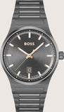 Hugo Boss Candor Grey Dial Grey Steel Strap Watch for Men - 1514078