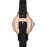 Emporio Armani Mia Mother of Pearl Dial Black Leather Strap Watch for Women - AR11598