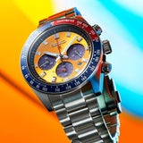  Shop Authentic Seiko Prospex Solar Chronograph 1969 Re-interpretation Orange Dial Silver Steel Strap Watch for Men - SSC947 - Luxxuri