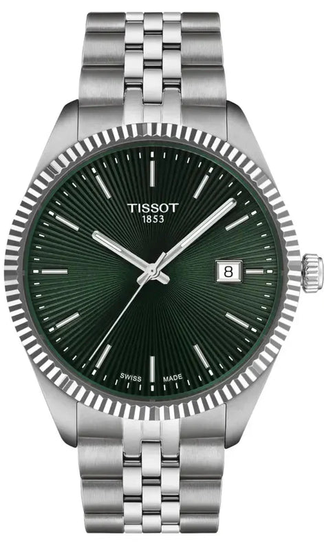 Tissot Ballade Quartz Green Dial Silver Steel Strap Watch for Men - T156.410.11.091.00