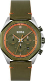  Shop Authentic Hugo Boss Cloud Chronograph Olive Green Dial Green Leather Strap Watch for Men - 1514018 - Luxxuri