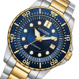 Citizen Mechanical Automatic Blue Dial Two Tone Steel Strap Watch for Men - NJ0174-82L