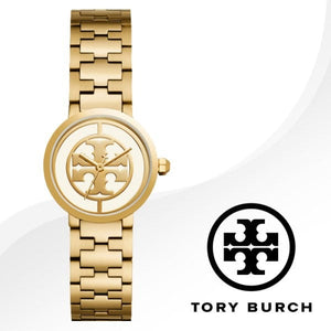 Tory Burch Reva Gold Dial Gold Steel Strap Watch for Women - TBW4011
