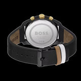  Shop Authentic Hugo Boss Trace Chronograph Black Dial Black Leather Strap Watch for Men - 1514003 - Luxxuri