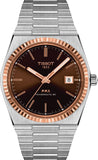 Tissot PRX Powermatic 80 18K Gold Brown Dial Silver Steel Strap Watch for Men - T931.407.41.291.00