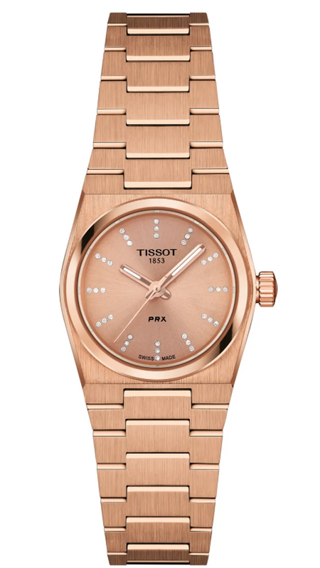 Tissot PRX Diamonds Rose Gold Dial Rose Gold Steel Strap Watch for Women - T137.010.33.506.00