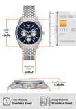 Emporio Armani Antonio Chronograph Blue Dial Silver Steel Strap Watch for Men - AR11582