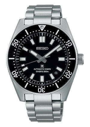 Seiko Prospex 1965 Heritage Divers Automatic Black Dial Silver Steel Strap Watch for Men - SPB453J1
