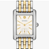 Tory Burch Eleanor White Dial Two Tone Steel Strap Watch for Women - TBW1070