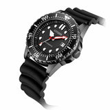 Citizen Mechanical Automatic Black Dial Black Rubber Strap Watch for Men - NJ0125-11E