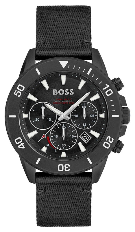  Shop Authentic Hugo Boss Admiral Chronograph Black Dial Black Nylon Strap Watch for Men - 1513918 - Luxxuri