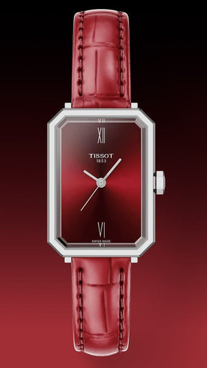 Tissot SRV Red Dial Red Leather Strap Watch for Women - T160.110.16.423.00
