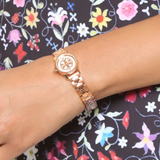 Tory Burch Riva Rose Gold Dial Rose Gold Steel Strap Watch for Women - TBW4037