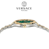  Shop Authentic Versace Hellenyium Quartz Green Dial Two Tone Steel Strap Watch for Women - VEHU00420 - Luxxuri