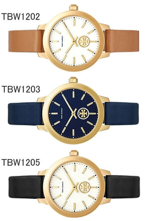 Tory Burch Collins Quartz White Dial Brown Leather Strap Watch for Women - TBW1202