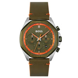  Shop Authentic Hugo Boss Cloud Chronograph Olive Green Dial Green Leather Strap Watch for Men - 1514018 - Luxxuri